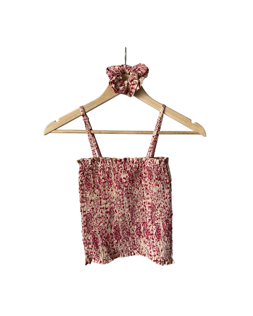 Garnet Cream Tube Top + Scrunchie