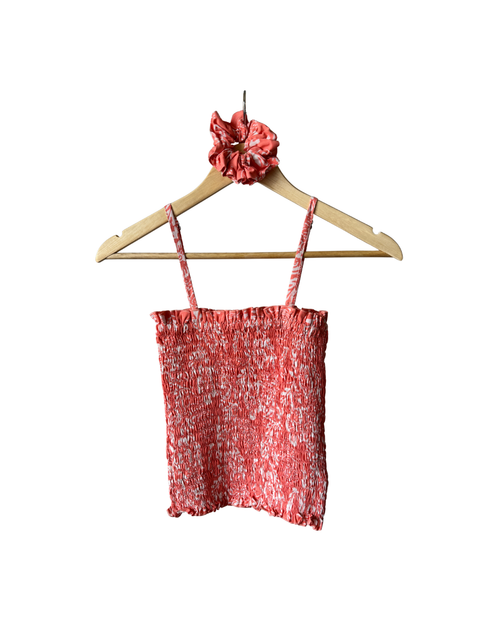 Coral Petal Tube Top + Scrunchie