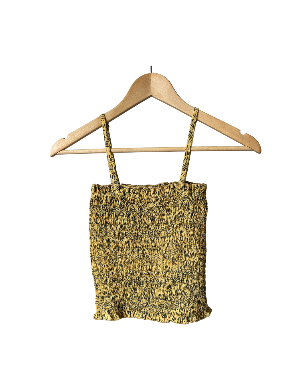 Mustard Wave Tube Top + Scrunchie