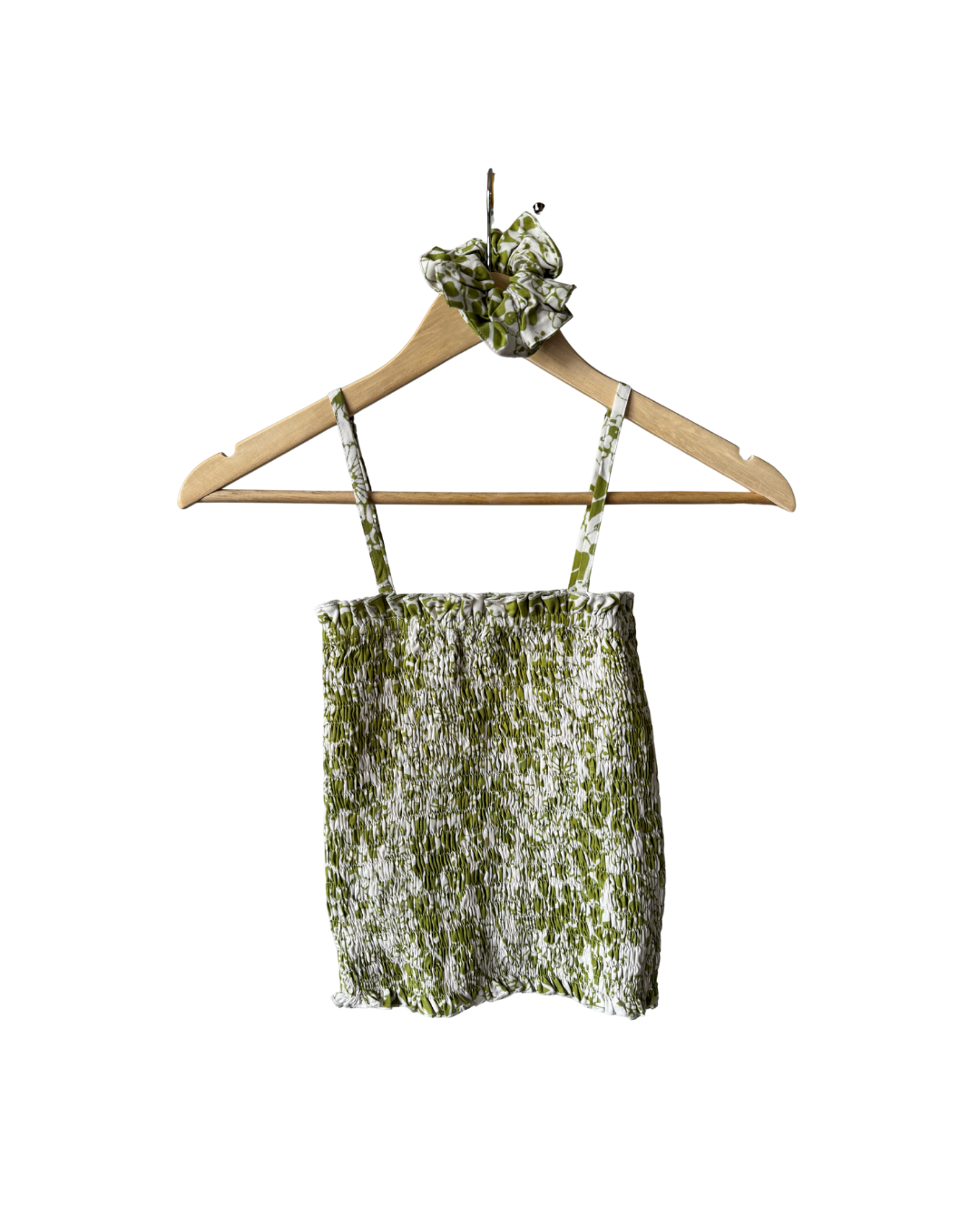 Olive Petal Tube Top + Scrunchie