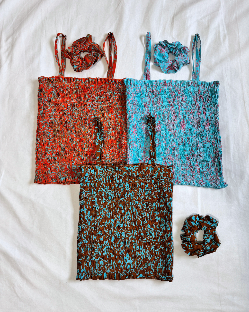 Rust Bloom Tube Top + Scrunchie