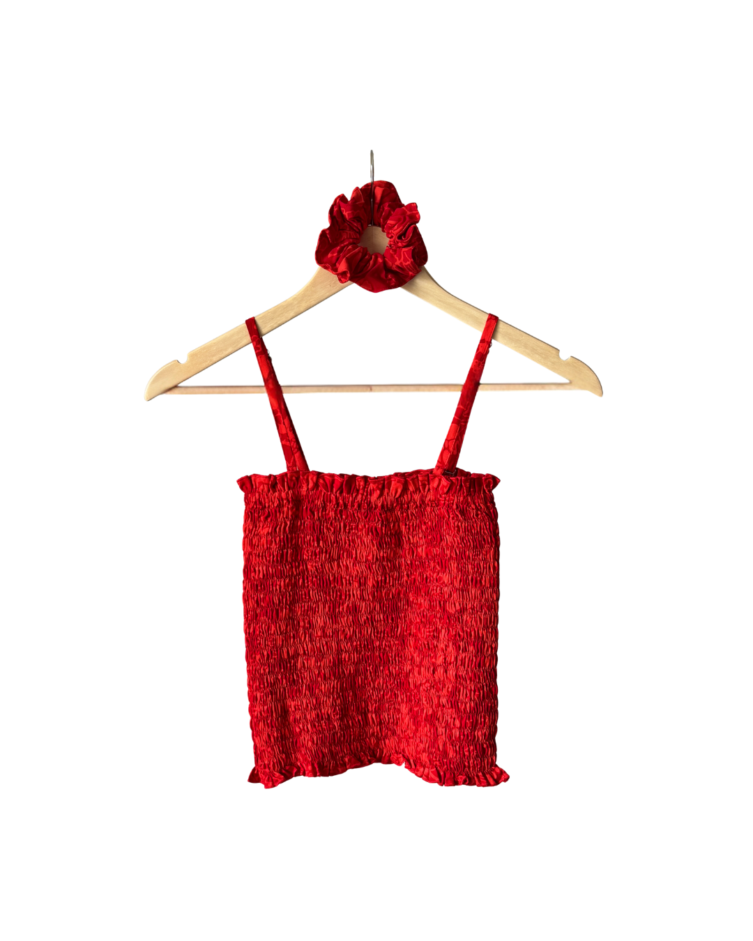 Crimson Tube Top + Scrunchie